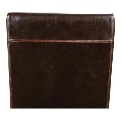 Milano Brown Leather Dining Chairs Set of 2 - LOOMLAN - Sarreid - Dining Chairs