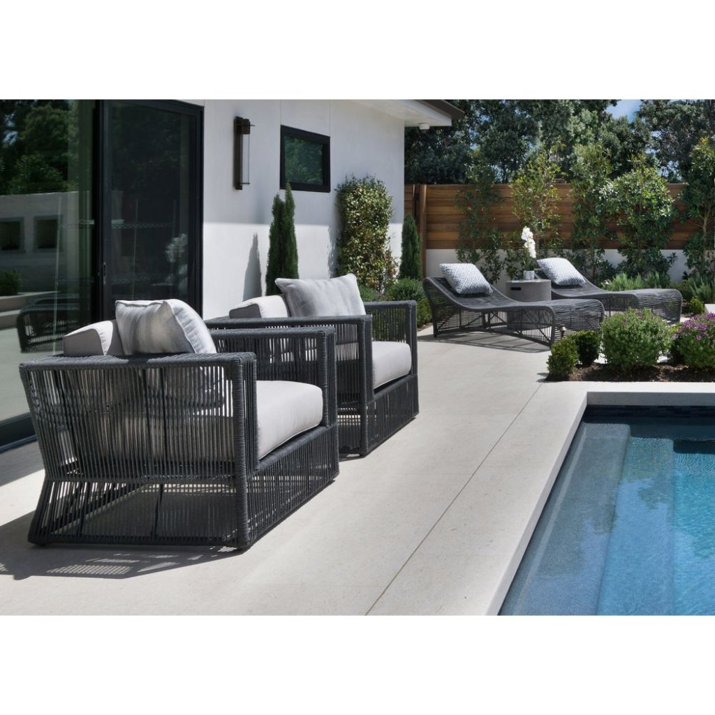 Milano Modern Cushionless Outdoor Chaise - LOOMLAN - Sunset West - Outdoor Chaises