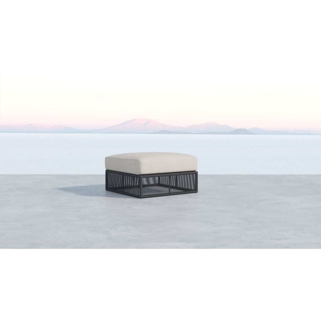 Milano Sunbrella Rectangular Outdoor Ottoman - LOOMLAN - Sunset West - Outdoor Ottomans