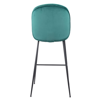 Miles Bar Chair Green - Sideboards and Things Accents_Black, Back Type_With Back, Brand_Zuo Modern, Color_Black, Color_Green, Depth_20-30, Finish_Powder Coated, Height_40-50, Materials_Metal, Metal Type_Steel, Product Type_Bar Height, Upholstery Type_Fabric Blend, Upholstery Type_Polyester, Width_20-30