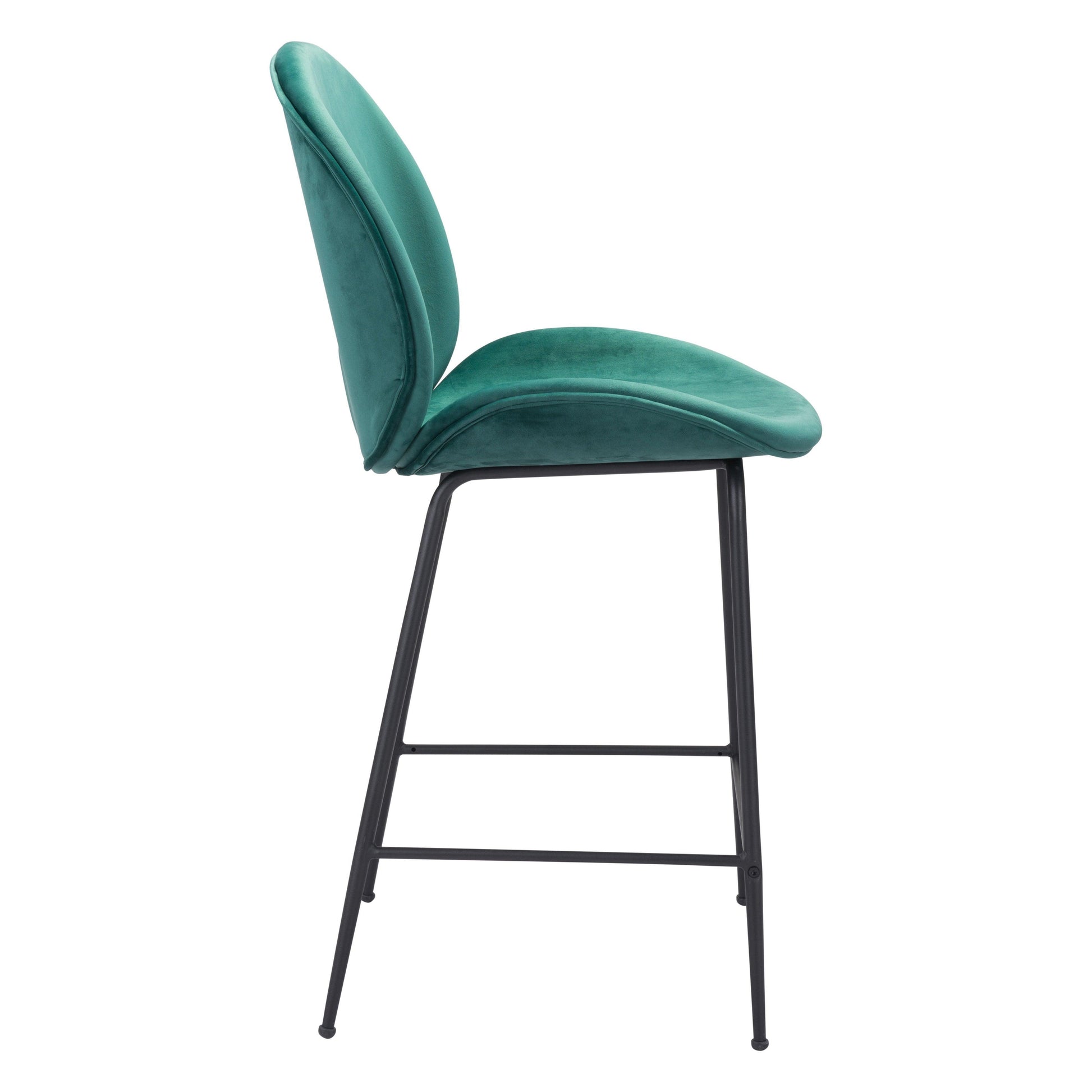 Miles Counter Chair Green - Sideboards and Things Accents_Black, Back Type_With Back, Brand_Zuo Modern, Color_Black, Color_Green, Depth_20-30, Finish_Powder Coated, Height_40-50, Materials_Metal, Metal Type_Steel, Number of Pieces_2PC Set, Product Type_Counter Height, Upholstery Type_Fabric Blend, Upholstery Type_Polyester, Width_20-30