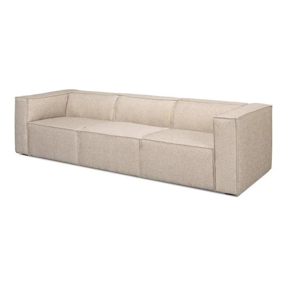 Sarreid Miles Linen Sofa Low Profile 109"