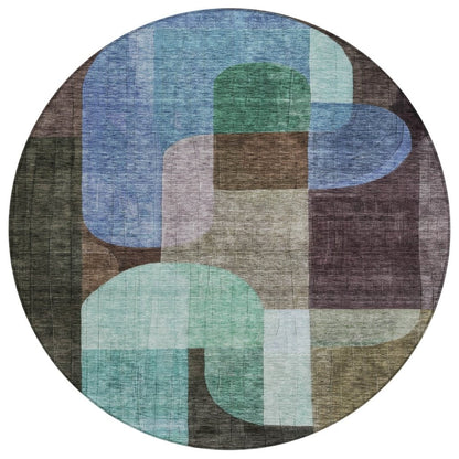 LOOMLAN Rugs Milo Brown Washable Indoor-Outdoor Rug