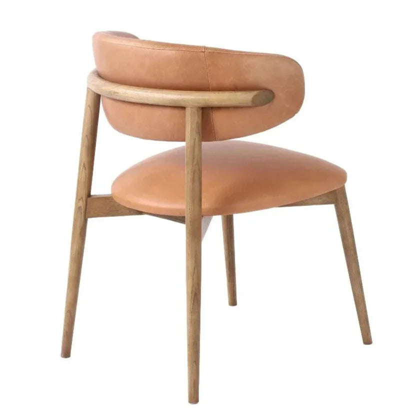 Milo Vintage Leather Armless Dining Chair - LOOMLAN - LH Imports - Dining Chairs