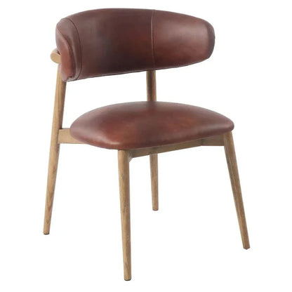 Milo Vintage Leather Armless Dining Chair - LOOMLAN - LH Imports - Dining Chairs