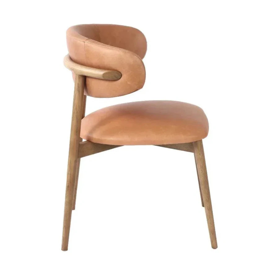 Milo Vintage Leather Armless Dining Chair - LOOMLAN - LH Imports - Dining Chairs