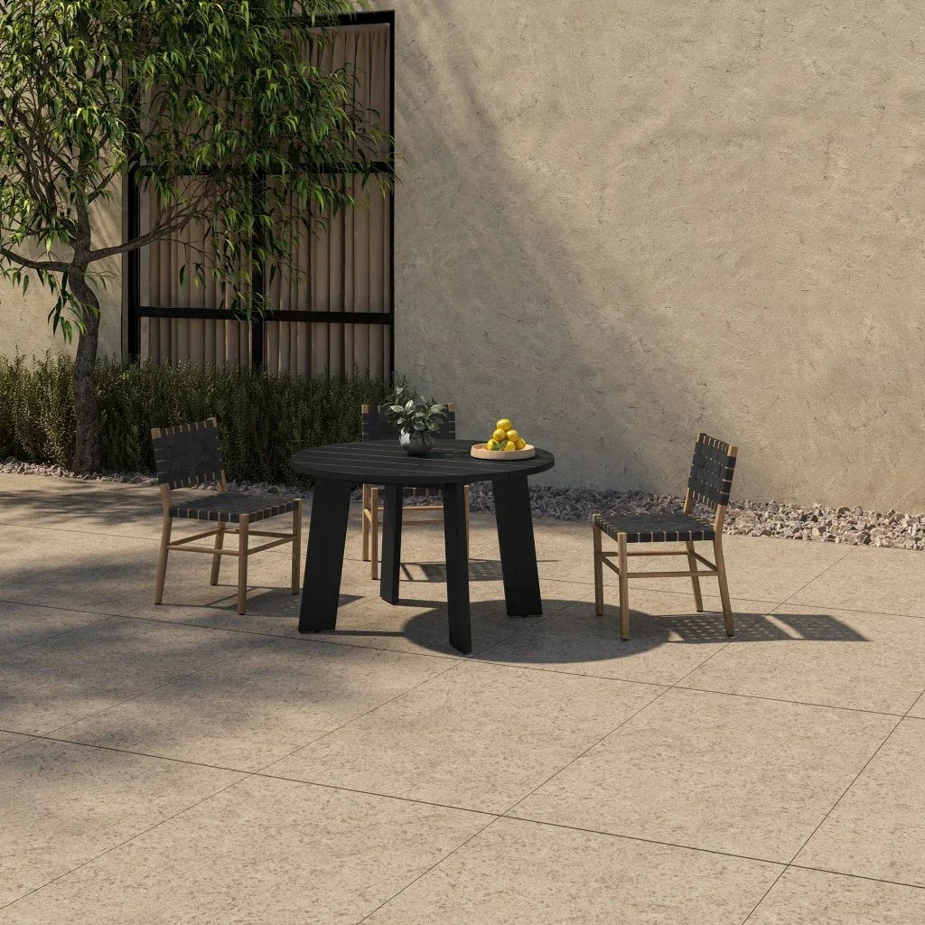 Moe's Home Mira Black Solid Teak Frame Outdoor Dining Chair