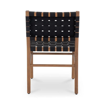 Moe's Home Mira Black Solid Teak Frame Outdoor Dining Chair