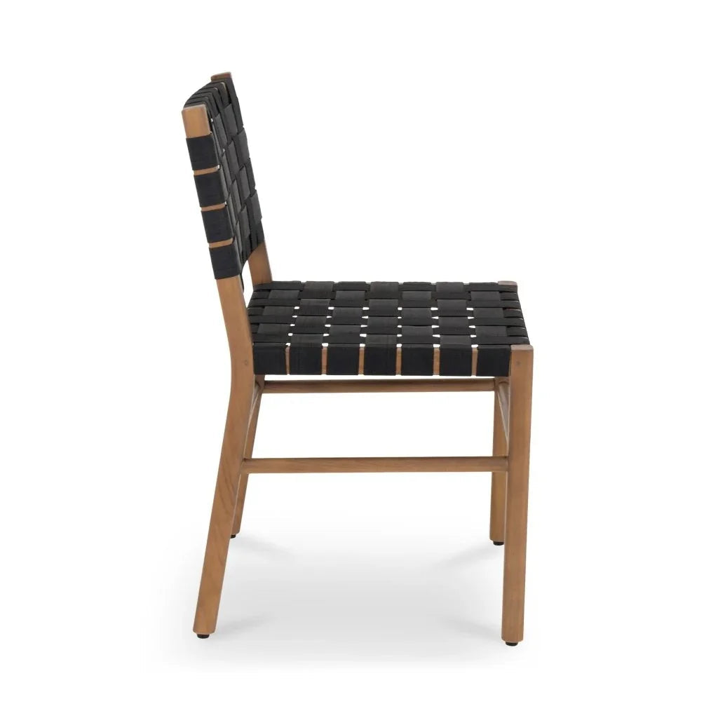 Moe's Home Mira Black Solid Teak Frame Outdoor Dining Chair