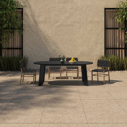 Moe's Home Mira Black Solid Teak Frame Outdoor Dining Chair