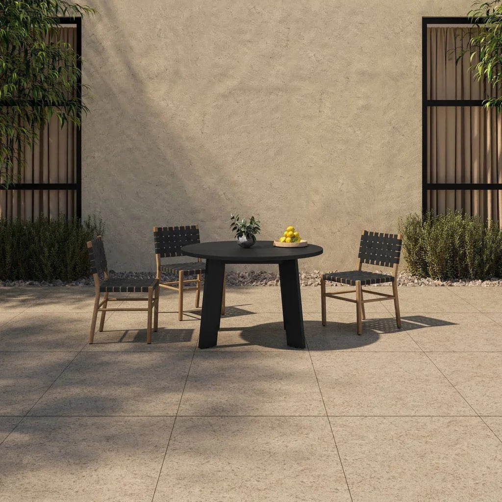 Moe's Home Mira Black Solid Teak Frame Outdoor Dining Chair