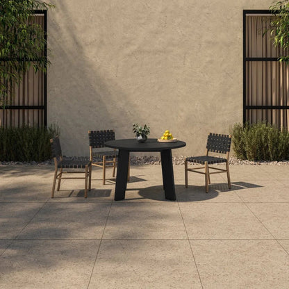 Moe's Home Mira Black Solid Teak Frame Outdoor Dining Chair