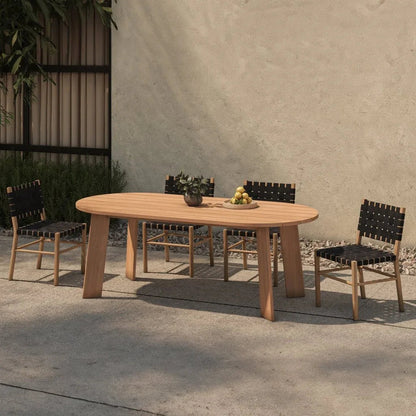 Moe's Home Mira Black Solid Teak Frame Outdoor Dining Chair