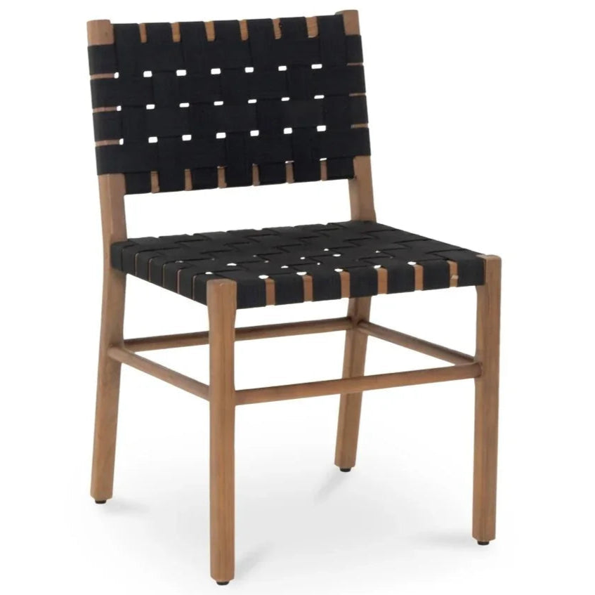 Moe's Home Mira Black Solid Teak Frame Outdoor Dining Chair