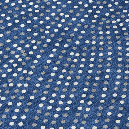 LOOMLAN Rugs Mirelia Blue Washable Indoor-Outdoor Rug