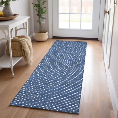 LOOMLAN Rugs Mirelia Blue Washable Indoor-Outdoor Rug