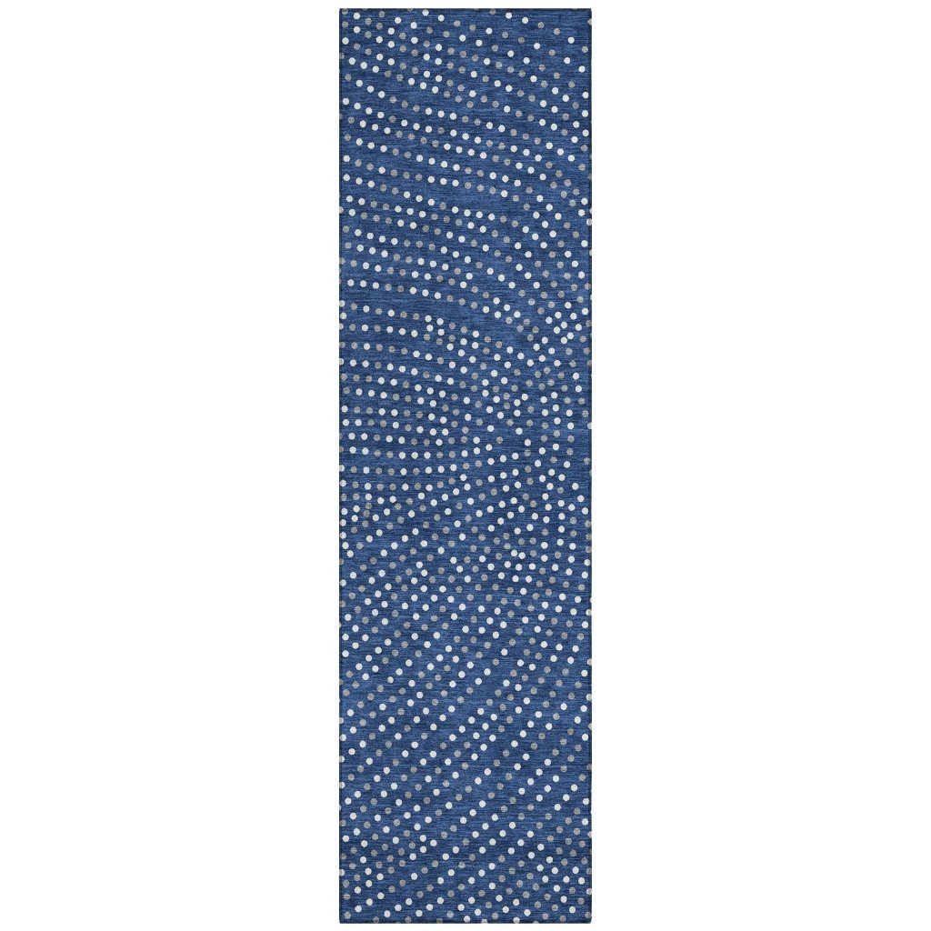LOOMLAN Rugs Mirelia Blue Washable Indoor-Outdoor Rug