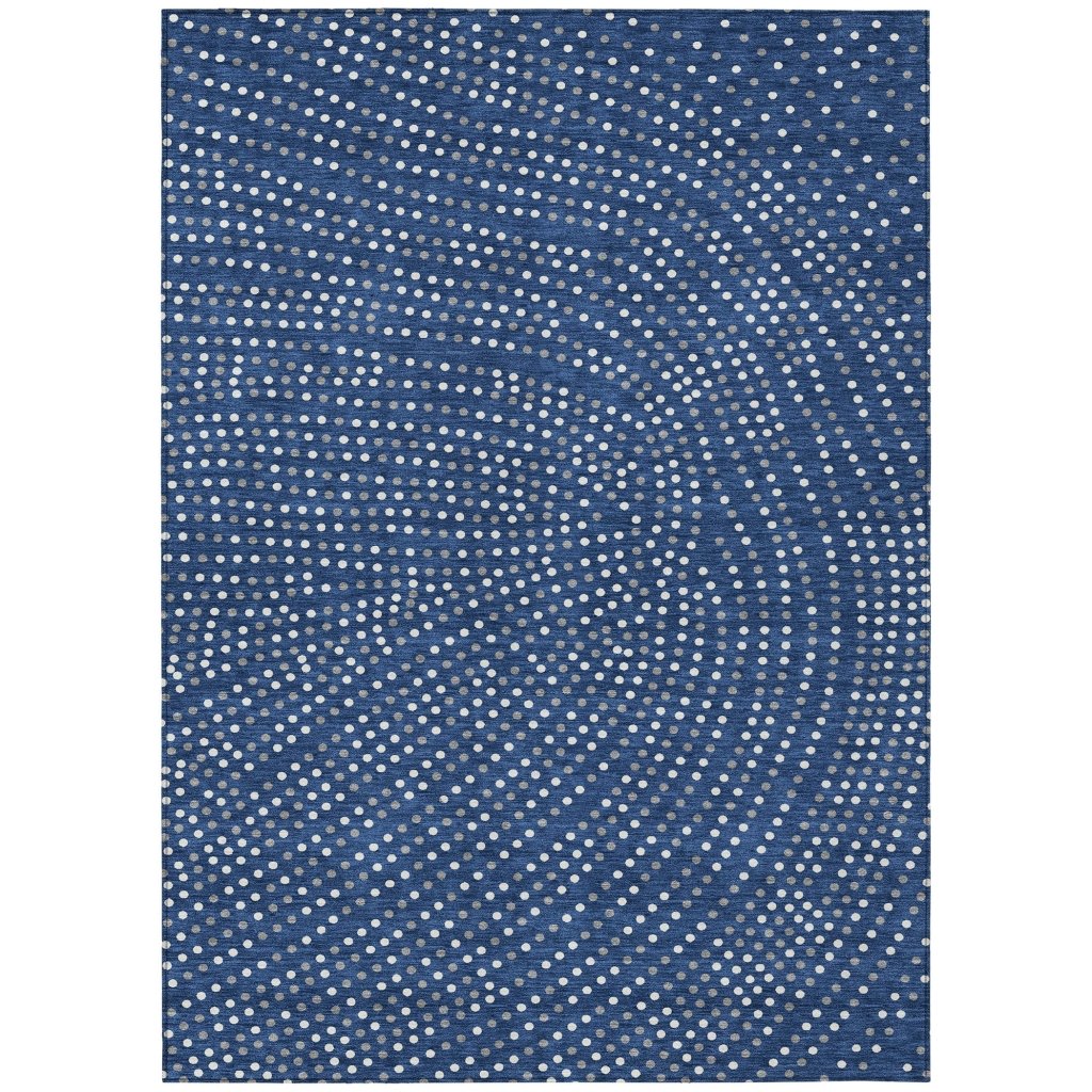 LOOMLAN Rugs Mirelia Blue Washable Indoor-Outdoor Rug