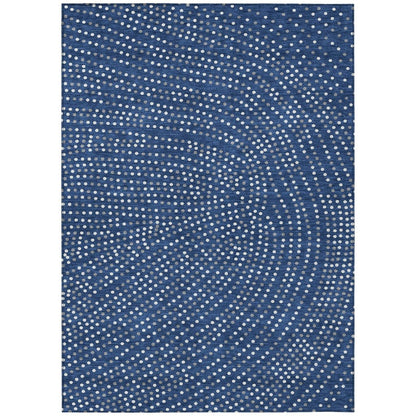 LOOMLAN Rugs Mirelia Blue Washable Indoor-Outdoor Rug