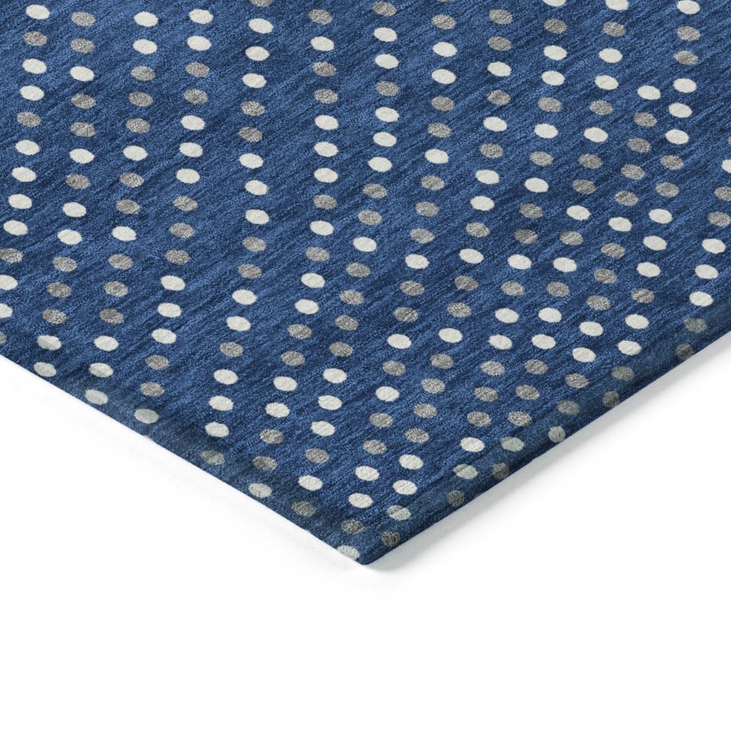LOOMLAN Rugs Mirelia Blue Washable Indoor-Outdoor Rug