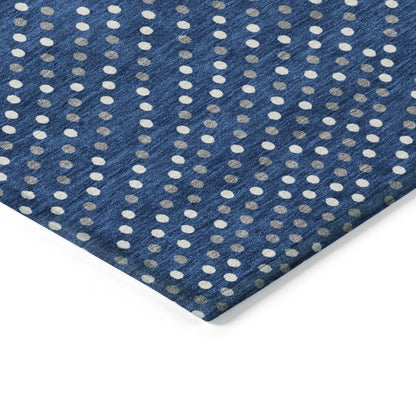 LOOMLAN Rugs Mirelia Blue Washable Indoor-Outdoor Rug