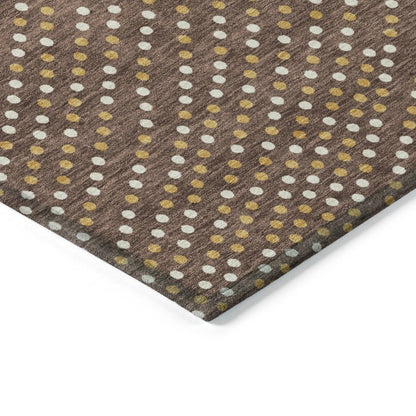 LOOMLAN Rugs Mirelia Brown Washable Indoor-Outdoor Rug