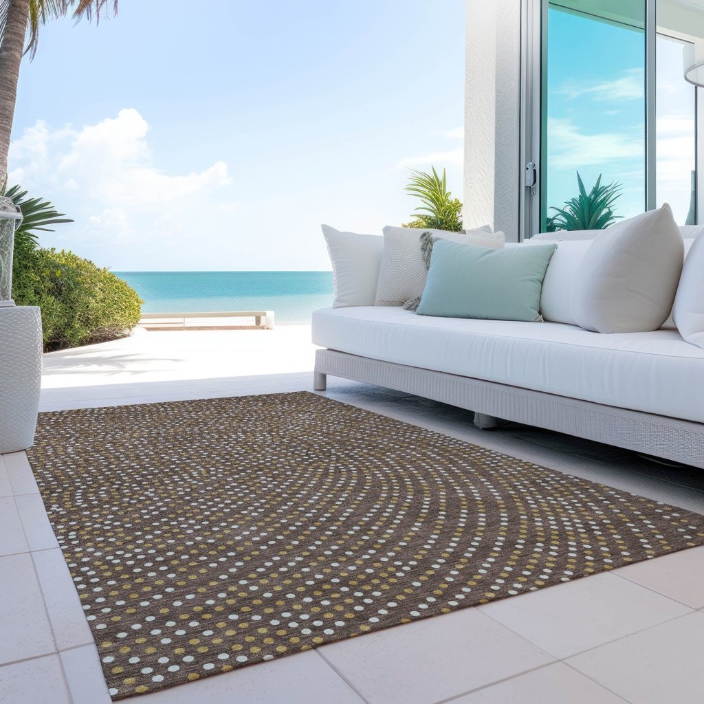 LOOMLAN Rugs Mirelia Brown Washable Indoor-Outdoor Rug