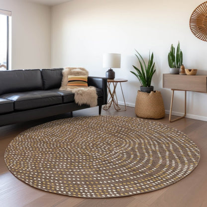 LOOMLAN Rugs Mirelia Brown Washable Indoor-Outdoor Rug