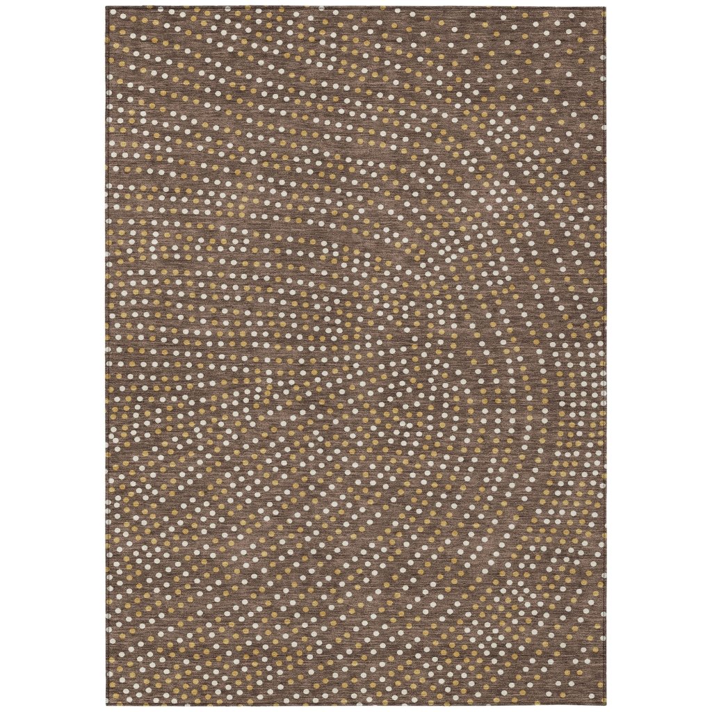 LOOMLAN Rugs Mirelia Brown Washable Indoor-Outdoor Rug
