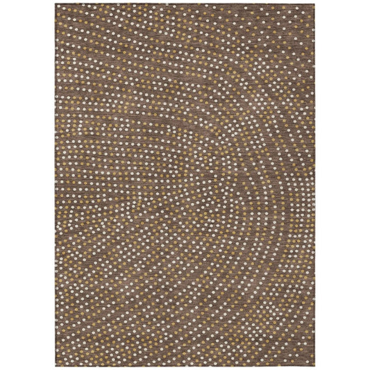 LOOMLAN Rugs Mirelia Brown Washable Indoor-Outdoor Rug