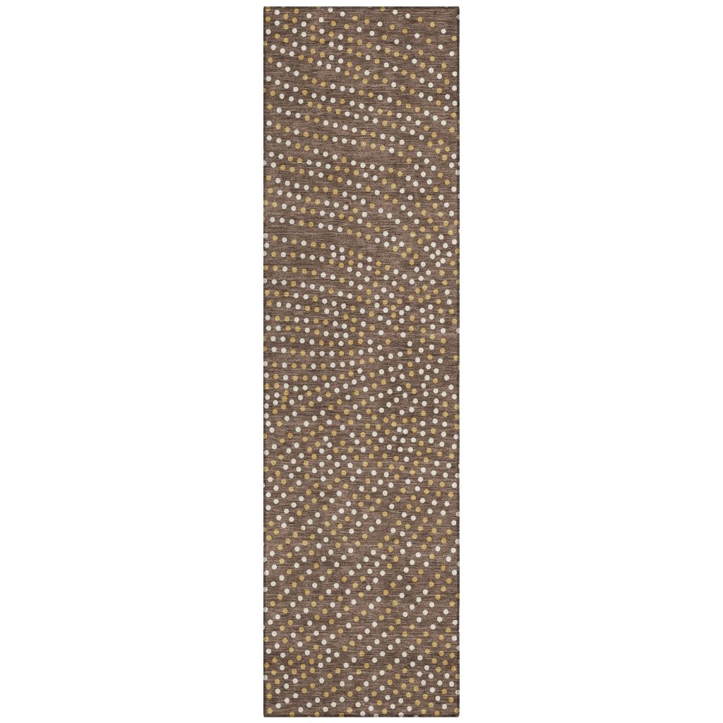 LOOMLAN Rugs Mirelia Brown Washable Indoor-Outdoor Rug