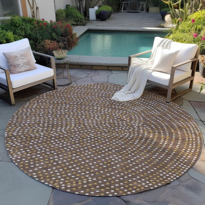 LOOMLAN Rugs Mirelia Brown Washable Indoor-Outdoor Rug