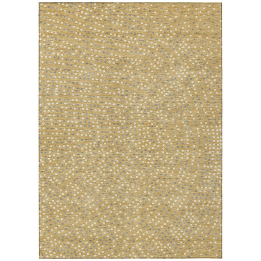 LOOMLAN Rugs Mirelia Gold Washable Indoor-Outdoor Rug