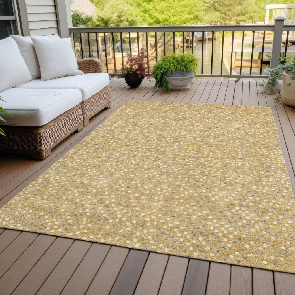 LOOMLAN Rugs Mirelia Gold Washable Indoor-Outdoor Rug