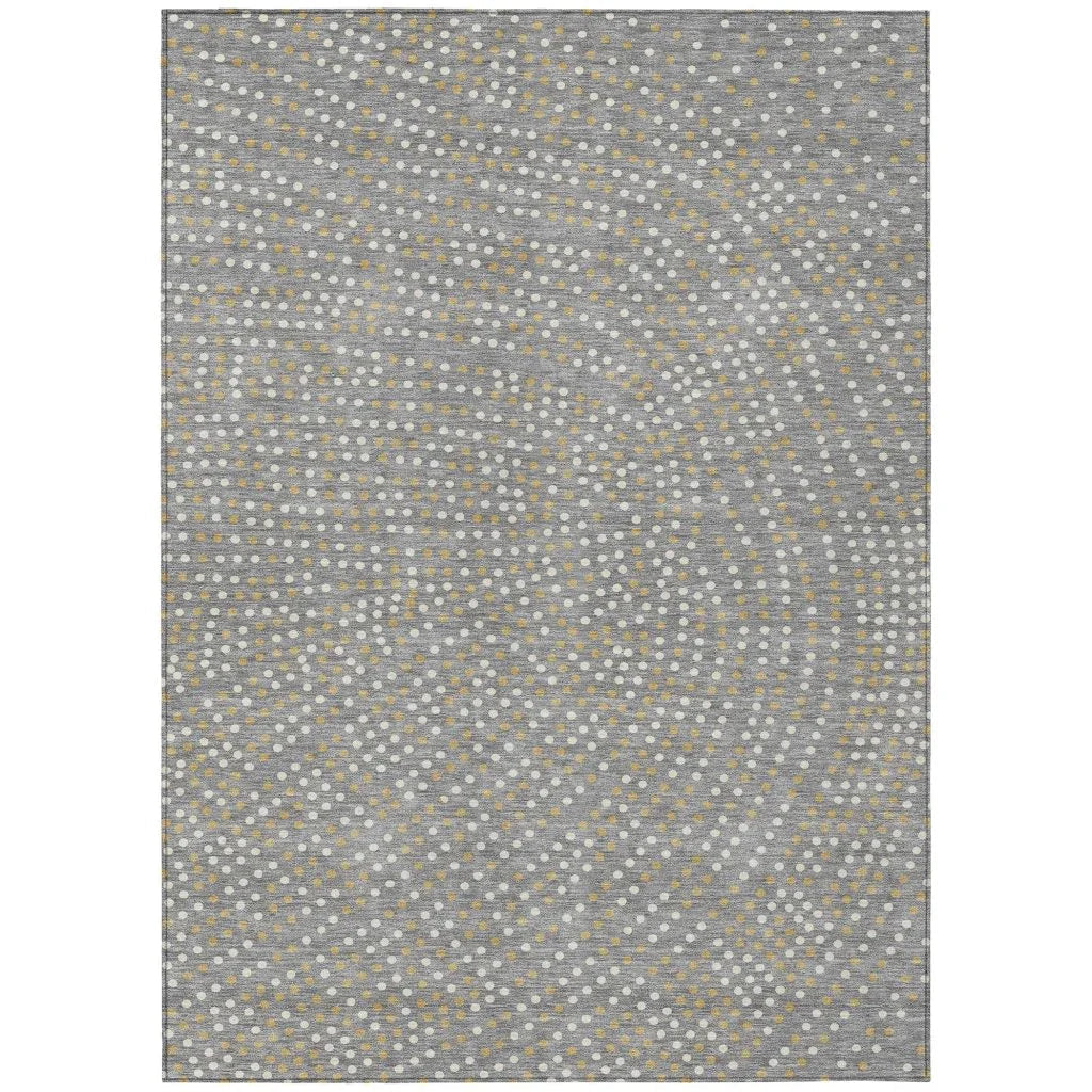 LOOMLAN Rugs Mirelia Gray Washable Indoor-Outdoor Rug