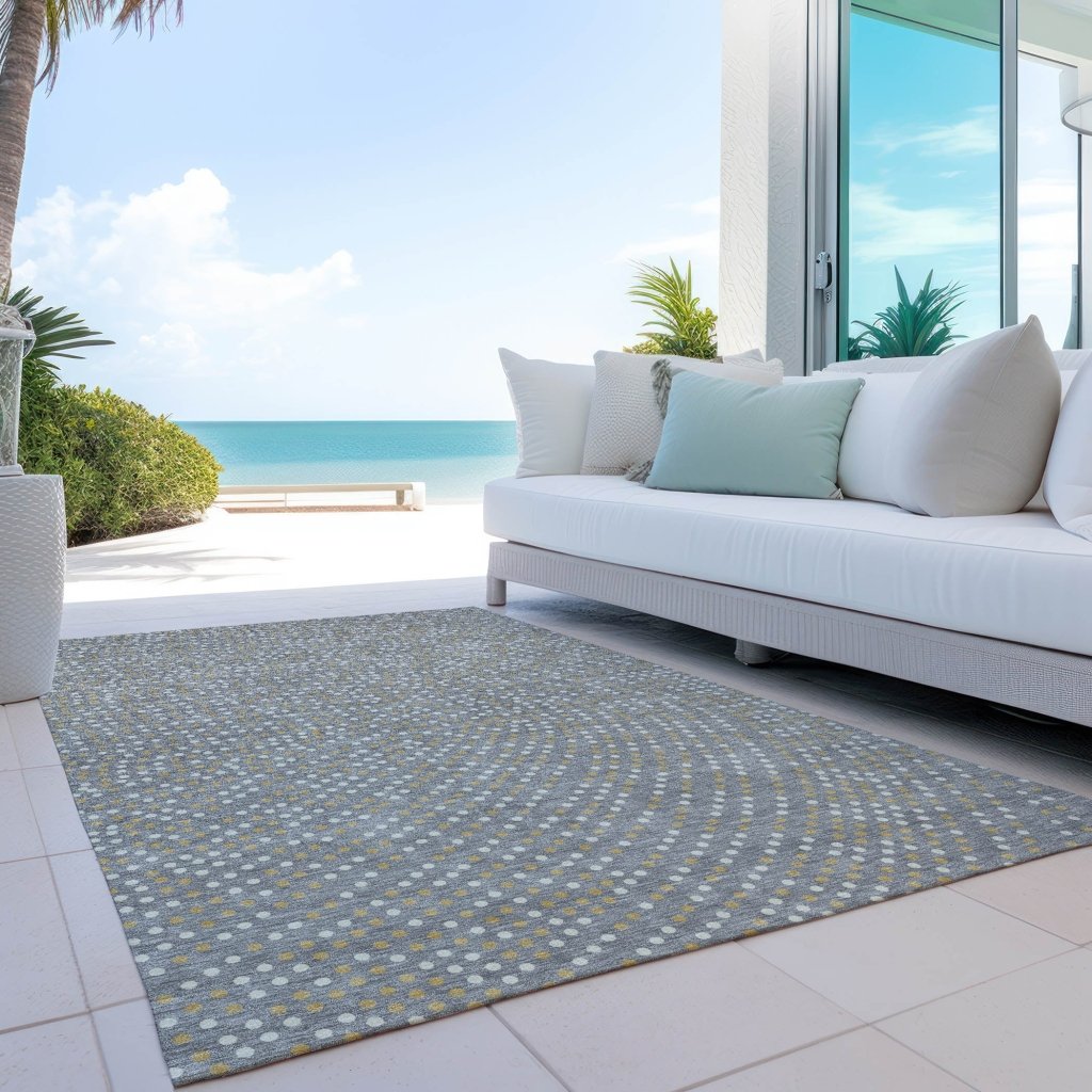 LOOMLAN Rugs Mirelia Gray Washable Indoor-Outdoor Rug