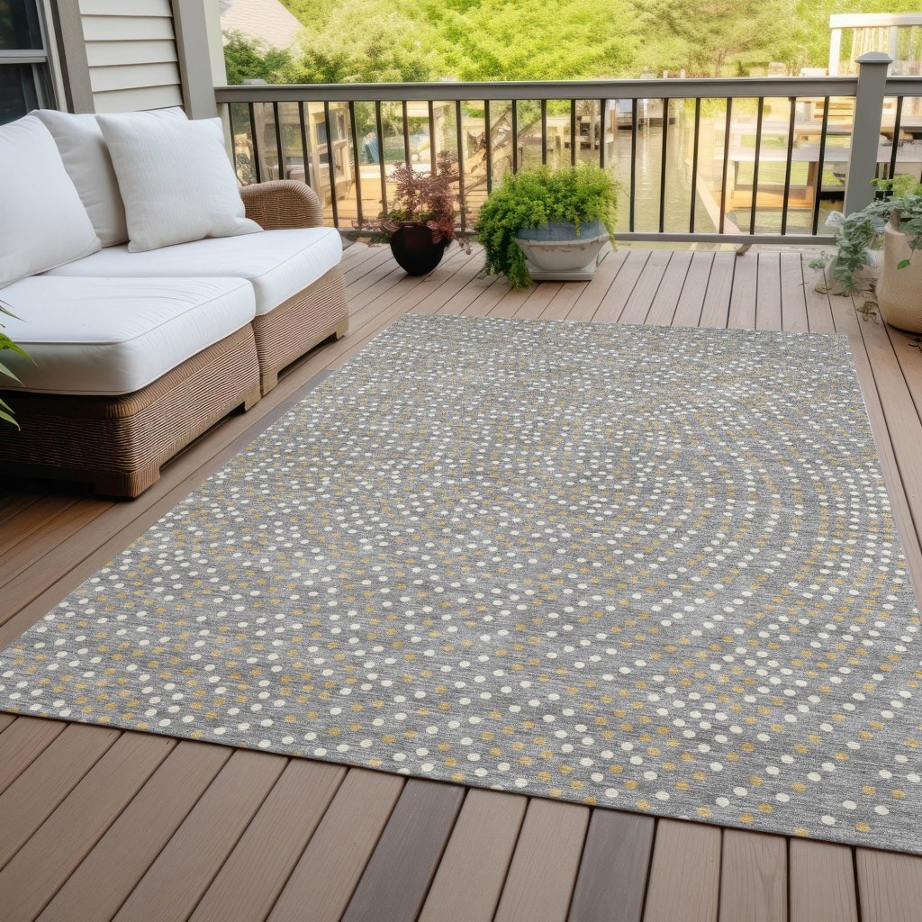 LOOMLAN Rugs Mirelia Gray Washable Indoor-Outdoor Rug