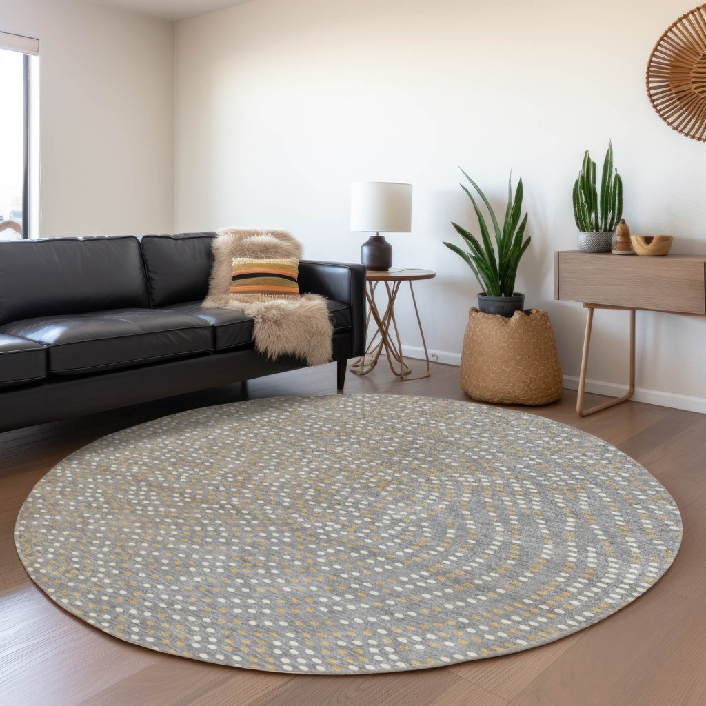 LOOMLAN Rugs Mirelia Gray Washable Indoor-Outdoor Rug
