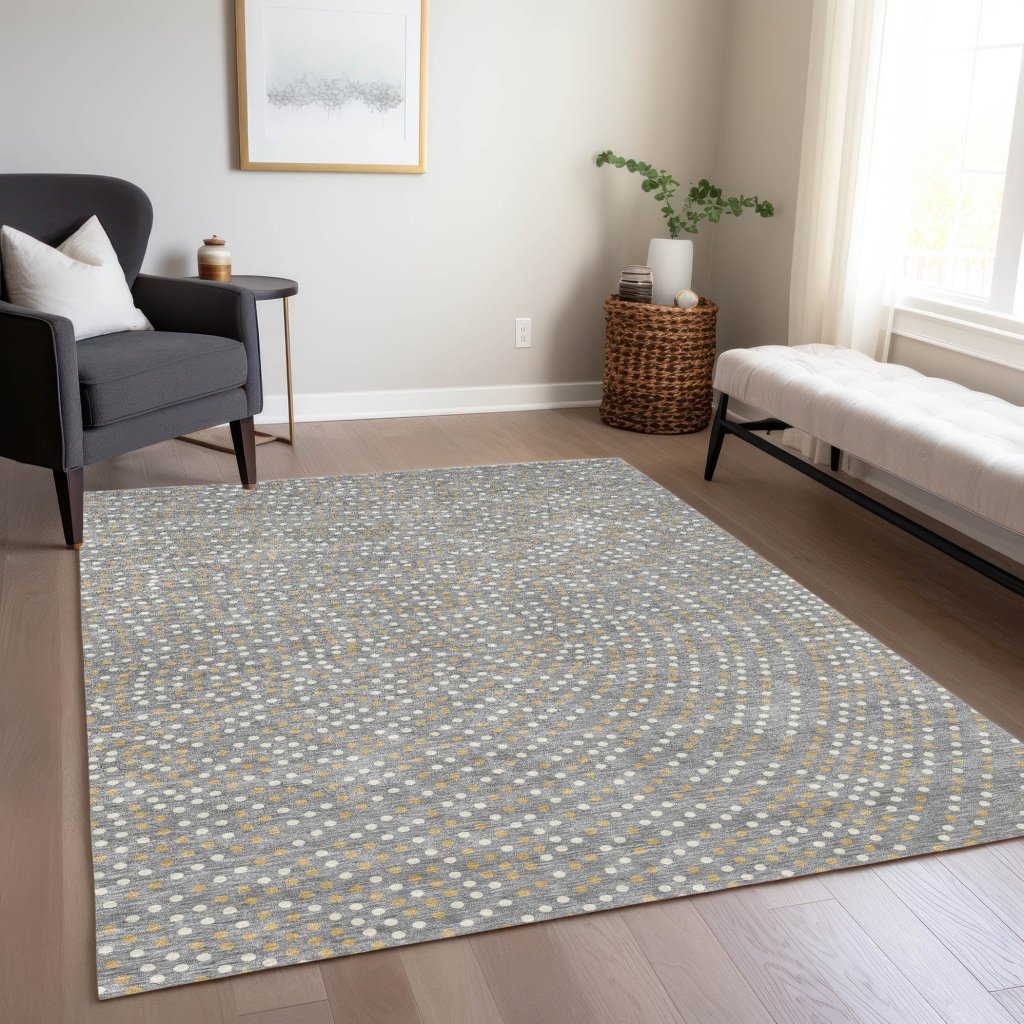 LOOMLAN Rugs Mirelia Gray Washable Indoor-Outdoor Rug