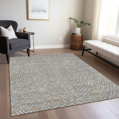 LOOMLAN Rugs Mirelia Gray Washable Indoor-Outdoor Rug