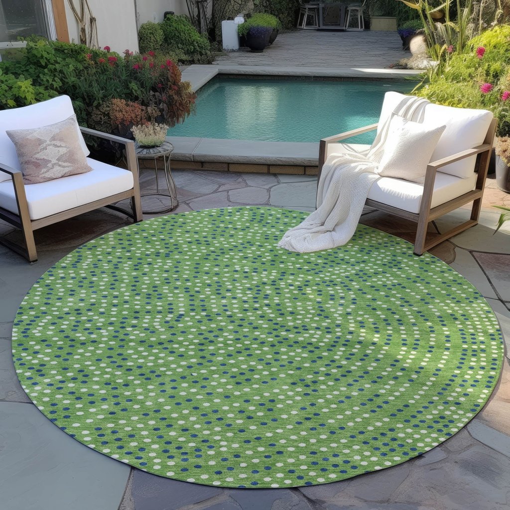 LOOMLAN Rugs Mirelia Green Washable Indoor-Outdoor Rug