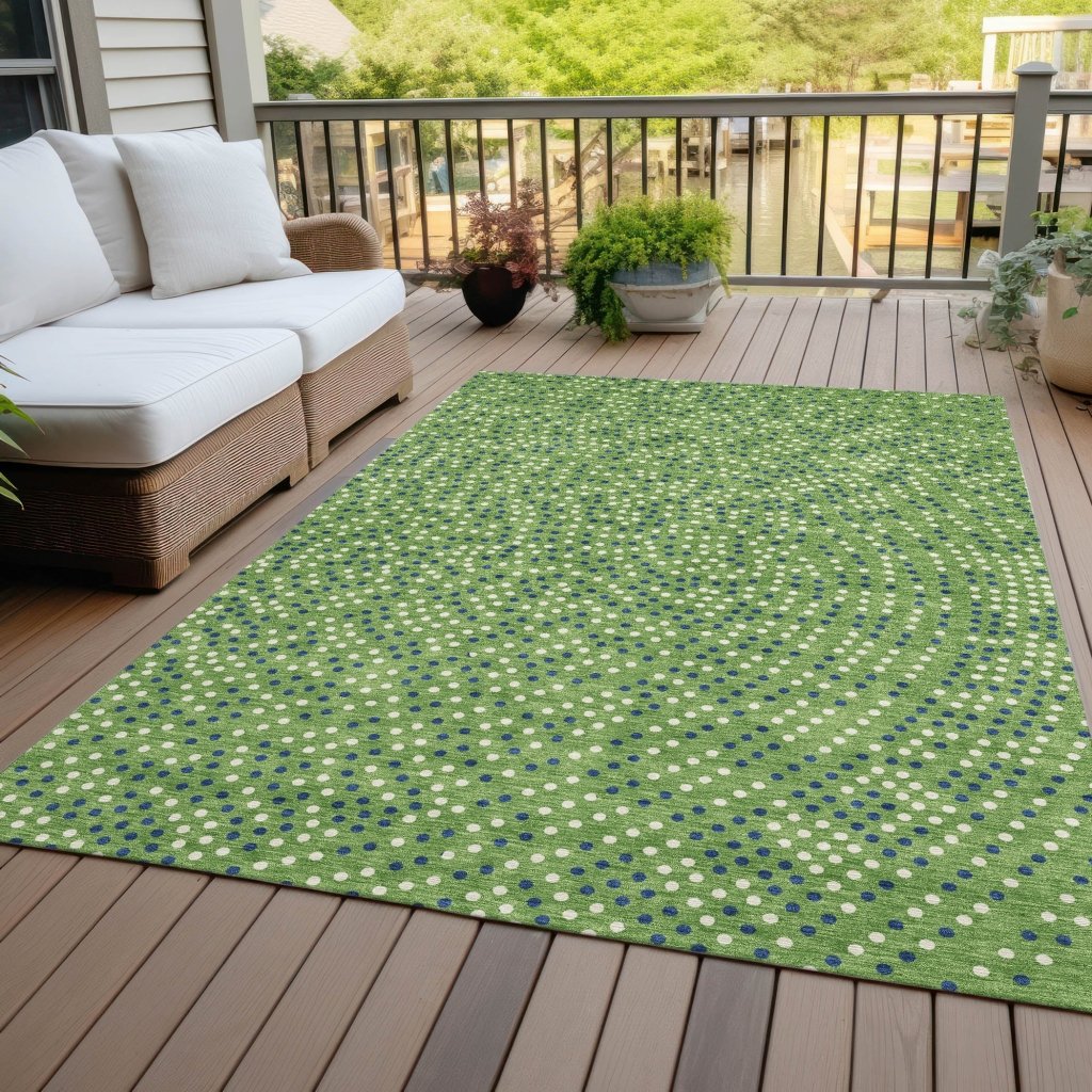 LOOMLAN Rugs Mirelia Green Washable Indoor-Outdoor Rug