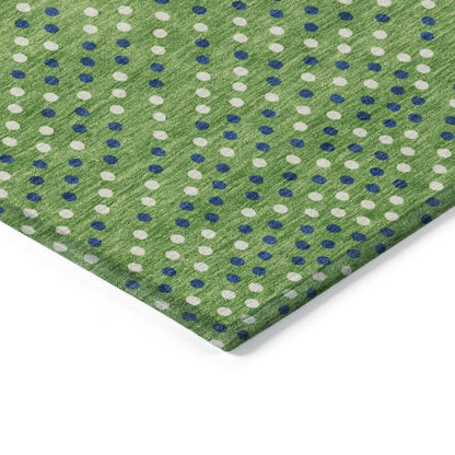 LOOMLAN Rugs Mirelia Green Washable Indoor-Outdoor Rug