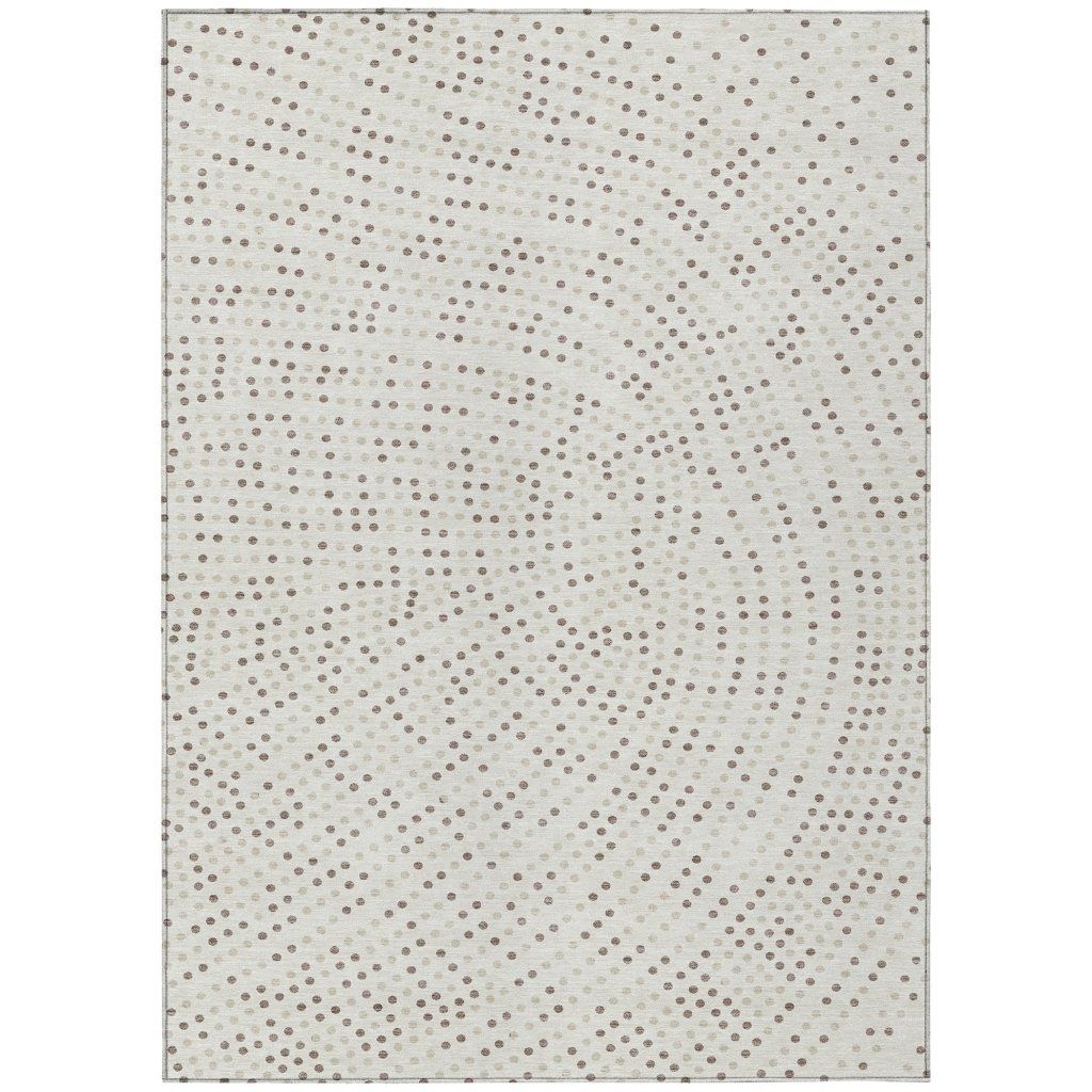 LOOMLAN Rugs Mirelia Ivory Washable Indoor-Outdoor Rug