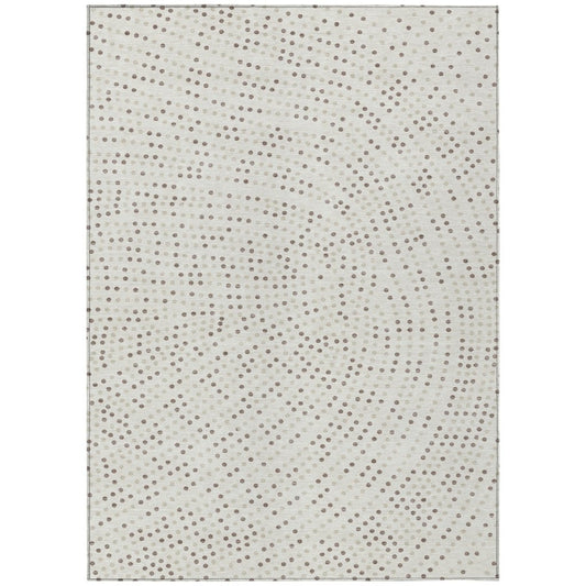 LOOMLAN Rugs Mirelia Ivory Washable Indoor-Outdoor Rug