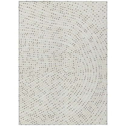 LOOMLAN Rugs Mirelia Ivory Washable Indoor-Outdoor Rug