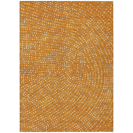 LOOMLAN Rugs Mirelia Orange Washable Indoor-Outdoor Rug