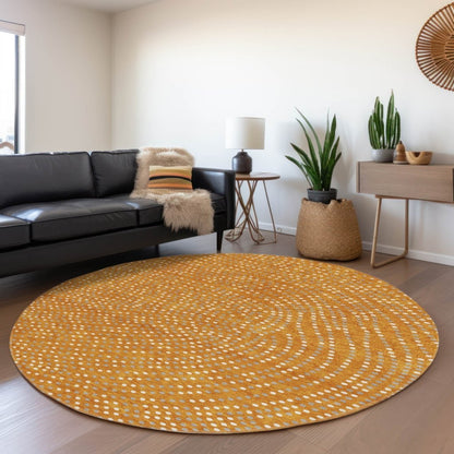 LOOMLAN Rugs Mirelia Orange Washable Indoor-Outdoor Rug