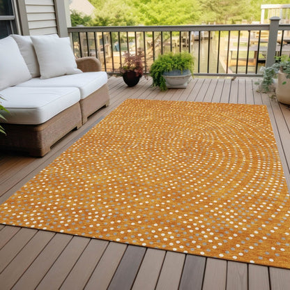LOOMLAN Rugs Mirelia Orange Washable Indoor-Outdoor Rug