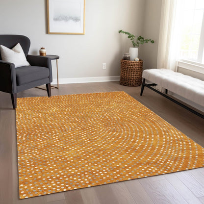 LOOMLAN Rugs Mirelia Orange Washable Indoor-Outdoor Rug